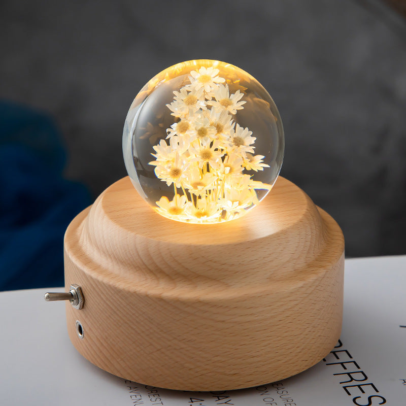 Night Light Flower Crystal Ball