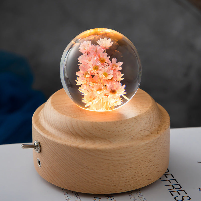 Night Light Flower Crystal Ball