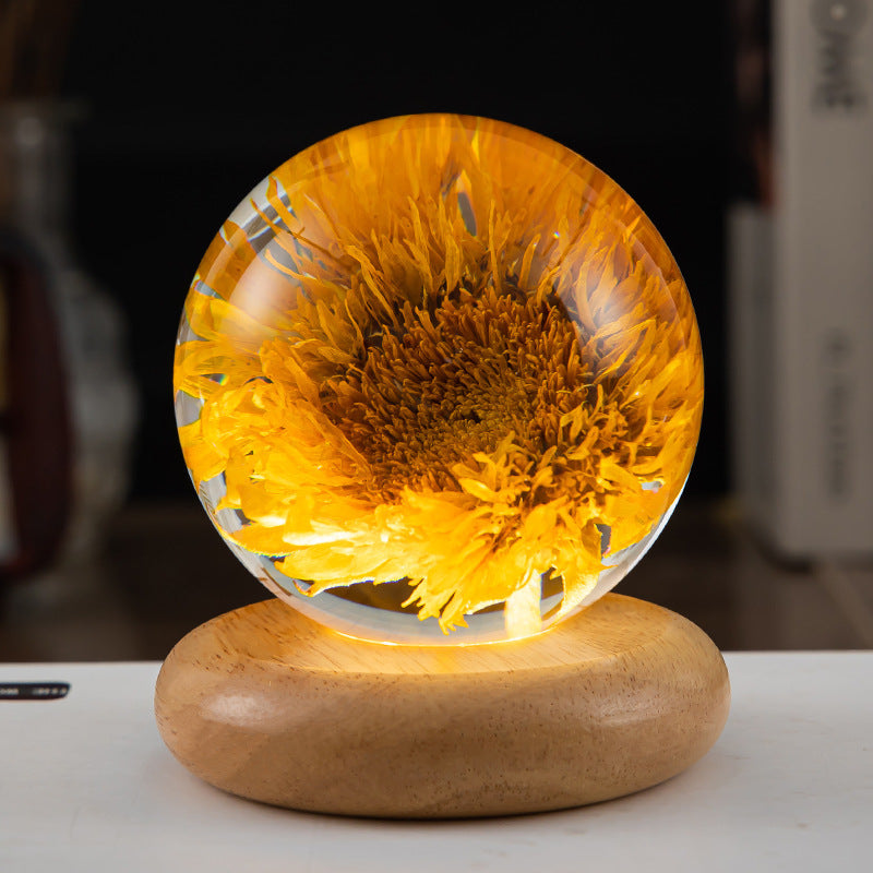 Night Light Flower Crystal Ball